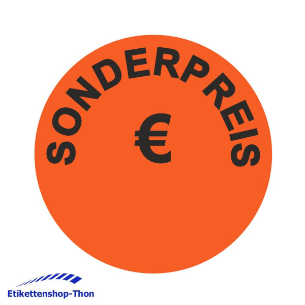 Aktionsetiketten - Durchmesser 30 mm - SONDERPREIS € - 1000 Stück - Leuchtrot